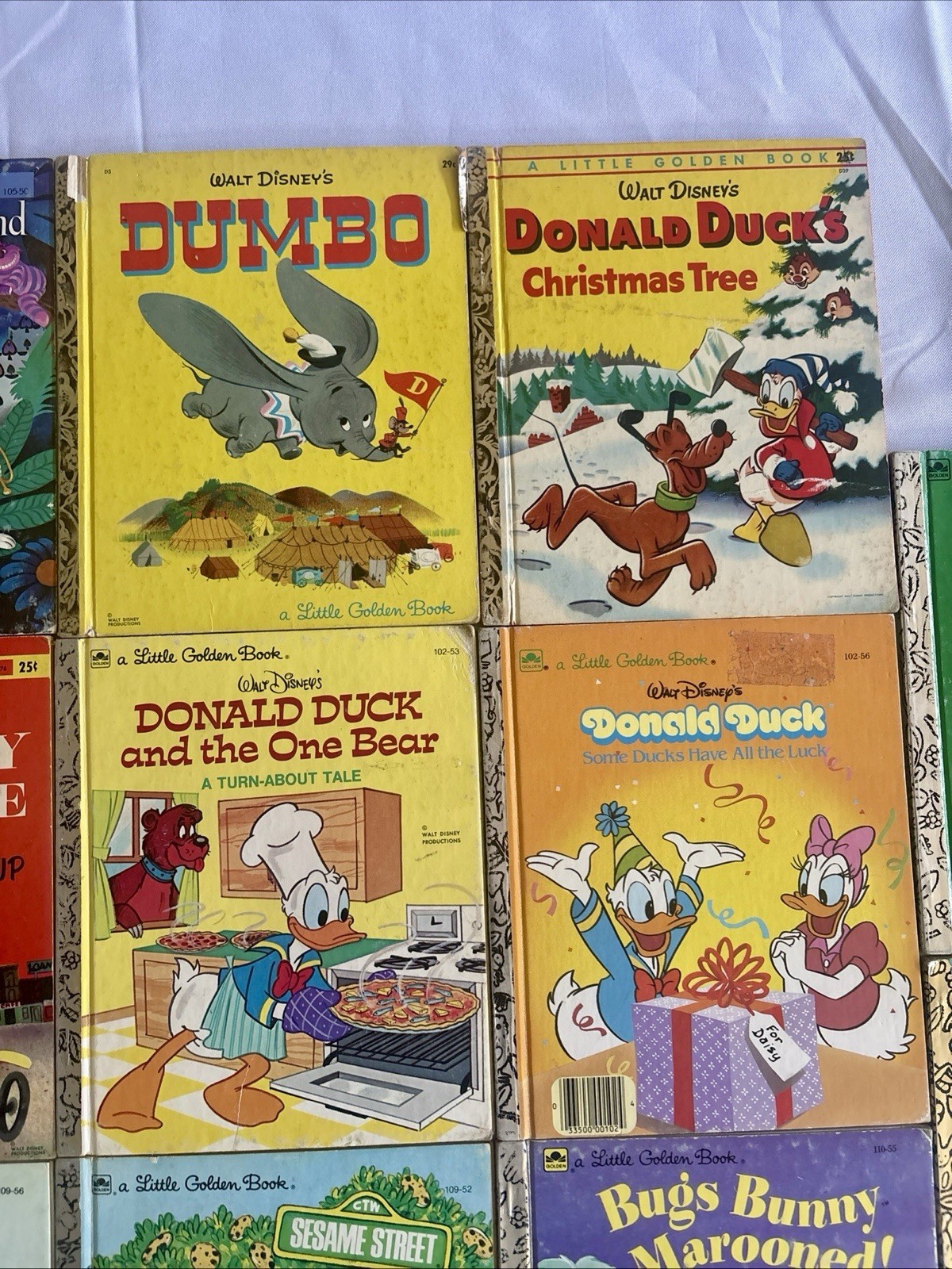Vintage Little Golden Book Lot Of 14 Walt Disney Sesame Street Looney Toons
