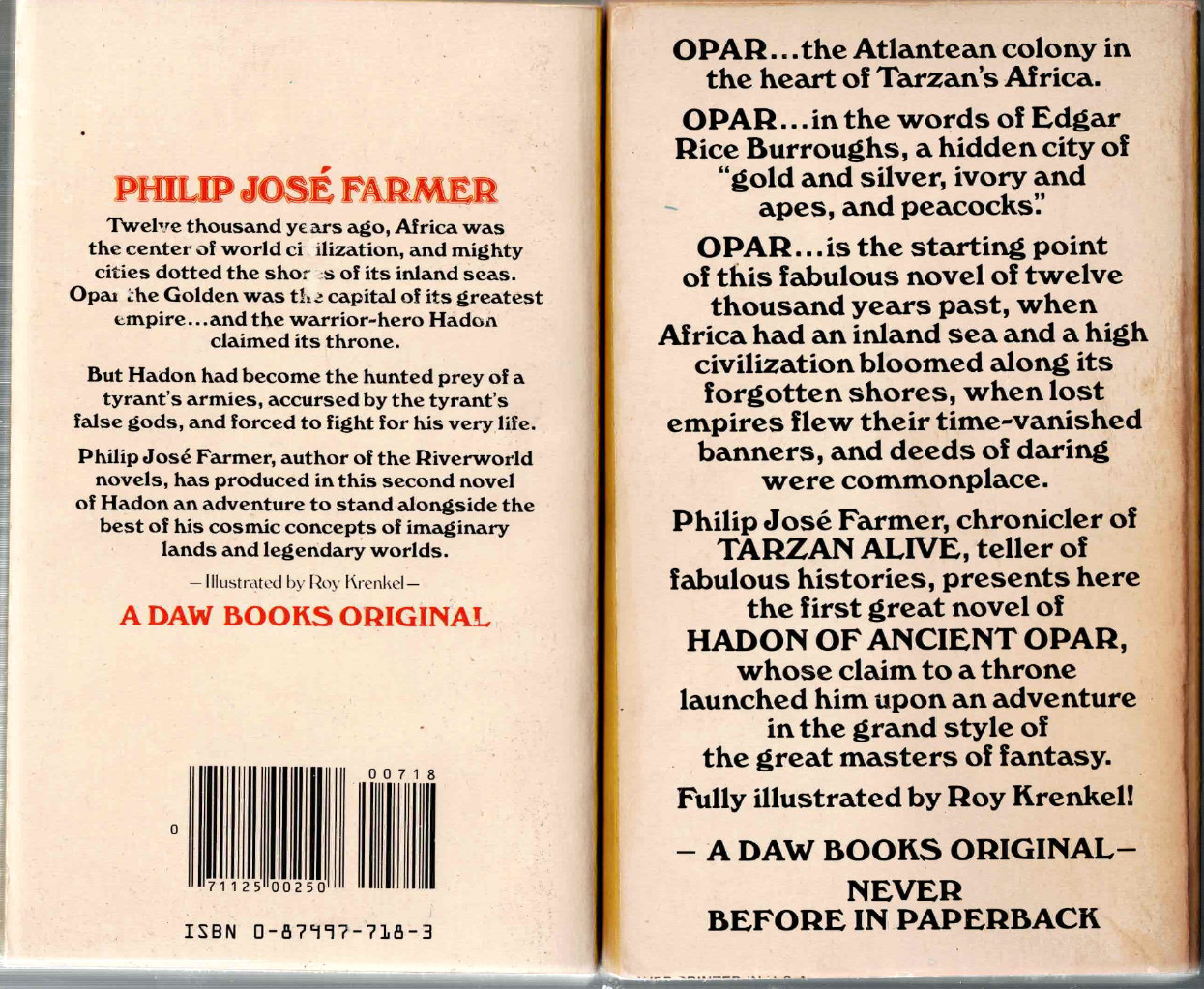Lot of 2 Hadon of Opar Novels by Philip Jose Farmer pbs Flight to Opar