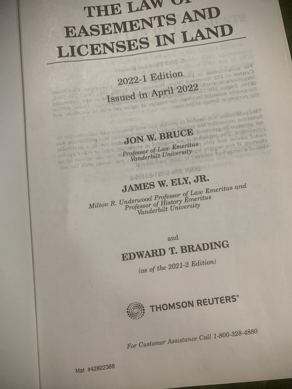 2022-1 Edition The Law of Easements and Licenses in Land