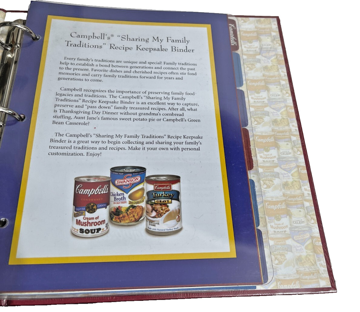 Books: Campbell’s My Family Traditions Recipes (2005 HC, 3 Ring/Wire Bound)