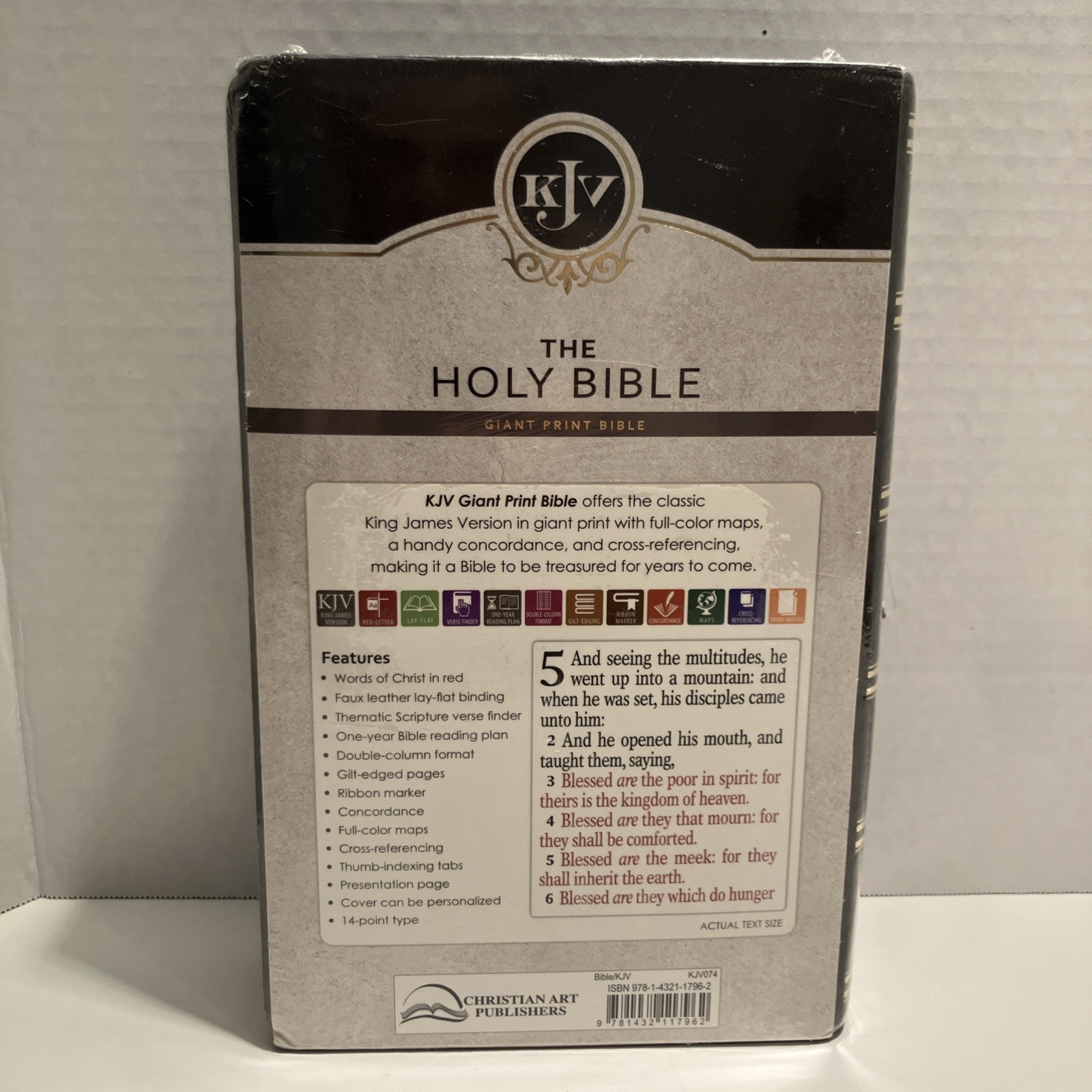 KJV HOLY BIBLE King James Version Black GIANT Print Thumb Index Edition NEW