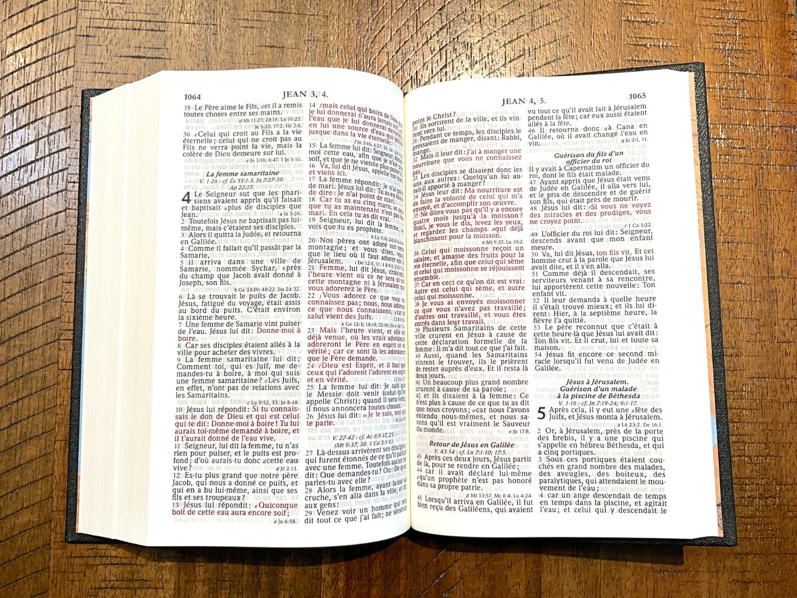 French Bible, La Sainte Bible – Segond 1910 Black Hardcover, Handheld Red Letter