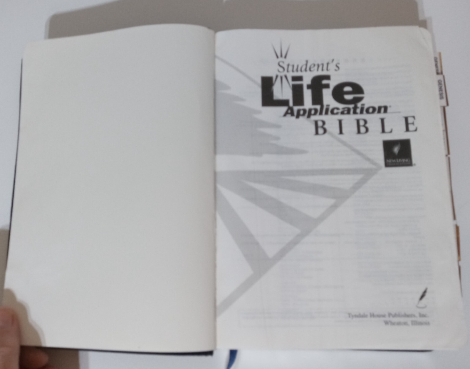 NLT Life Application Study Bible Blue Bonded Leather w/Index Tabs Tyndale 1997