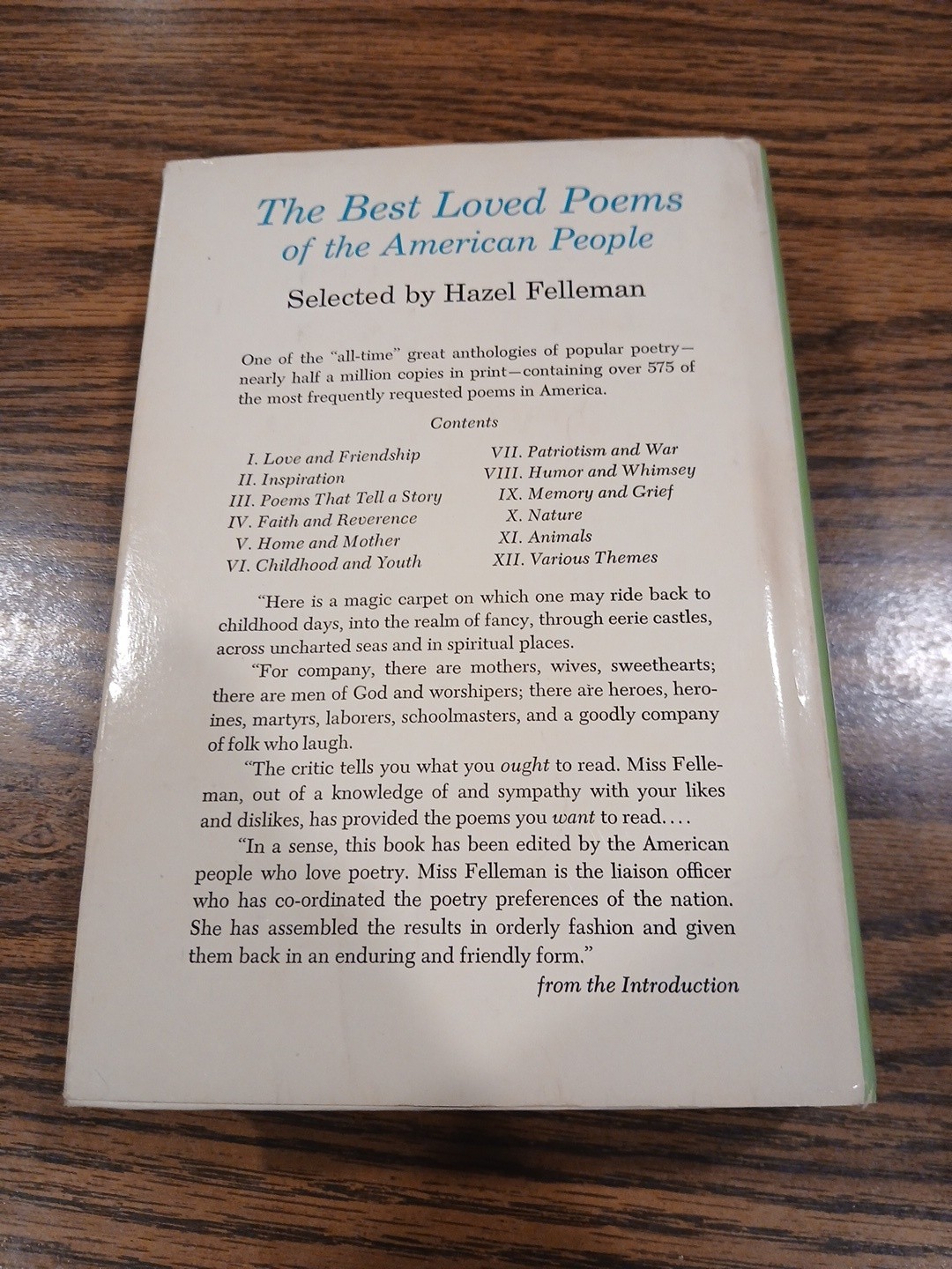 The Best Loved Poems of the American People 1936 BCE Doubleday HC Hazel Felleman