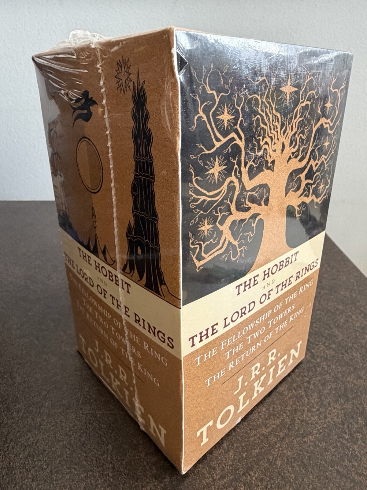 J.R.R. TOLKIEN 4 BOOK BOXED SET THE HOBBIT AND THE LORD OF RINGS LOTR DEL REY 🆕