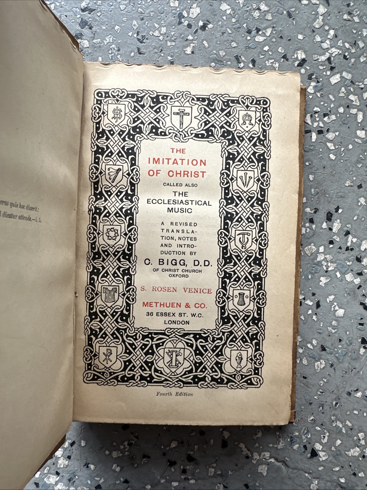 Rare Vintage The Imitation of Christ Fourth Edition Book