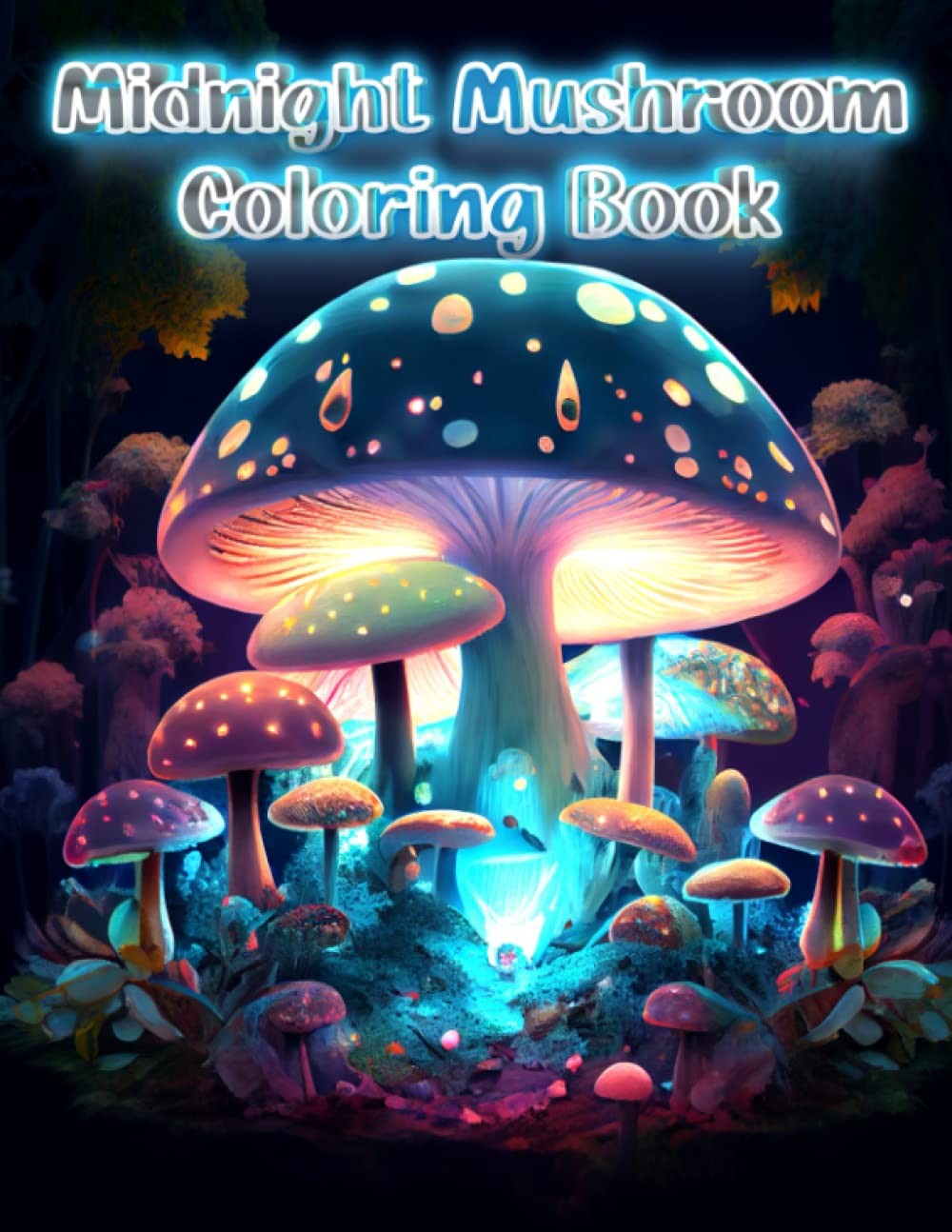 Midnight Mushroom Coloring Book For Stress Relief and by Amylia Fiavla