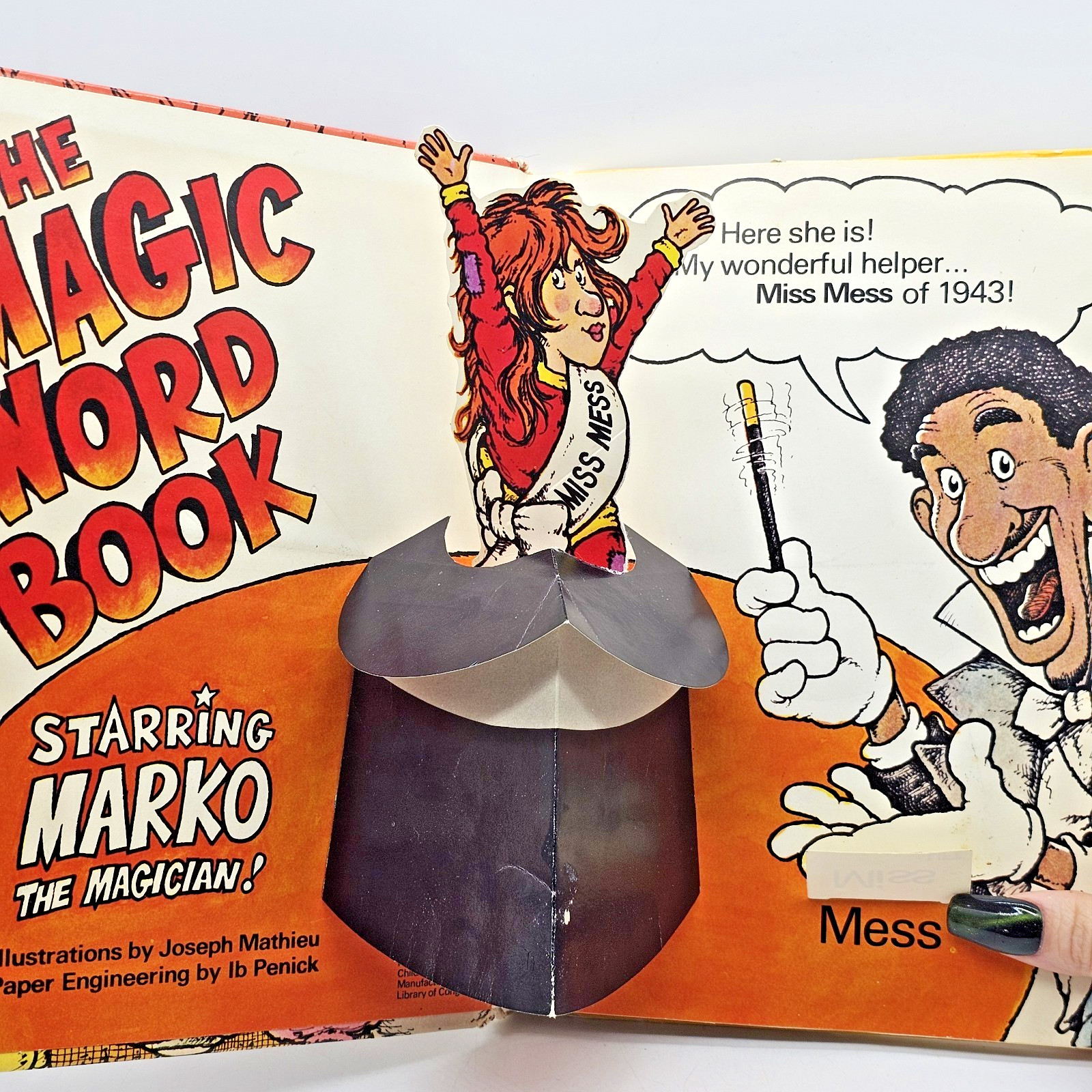 Vintage 1973 The Magic Word Book Pop-Up Electric Company Random House CTW