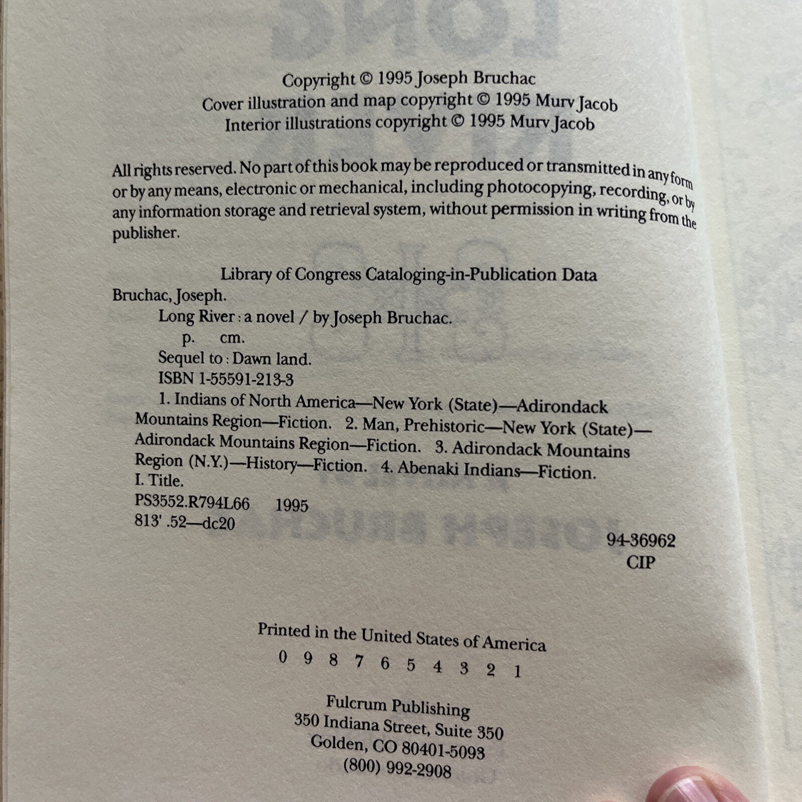 Bruchac, Joseph LONG RIVER 1st Edition