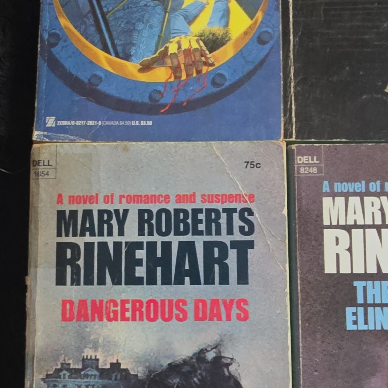 Lot of 8 Vintage Mary Roberts Rinehart Dell Paperback Gothic Mystery Books 60/70