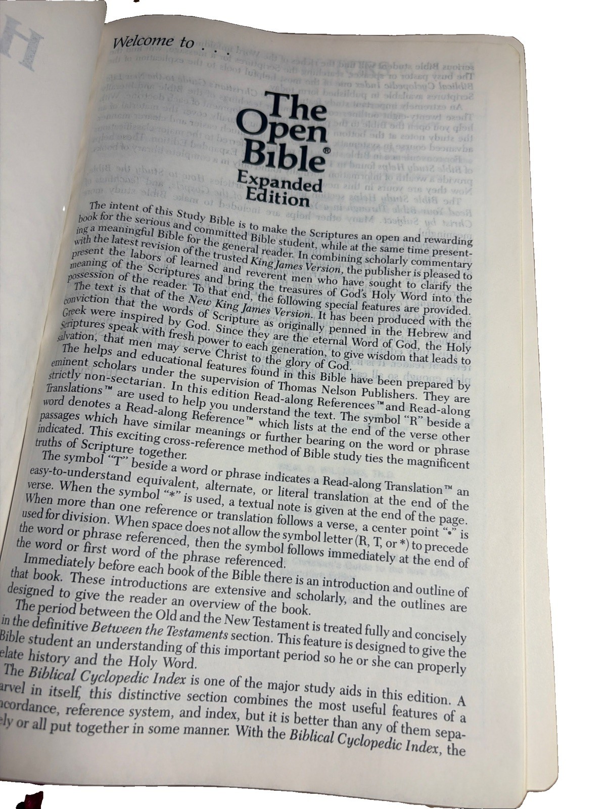 The Open Bible Expanded Edition NKJV Red Letter Genuine Leather 1987 Nelson