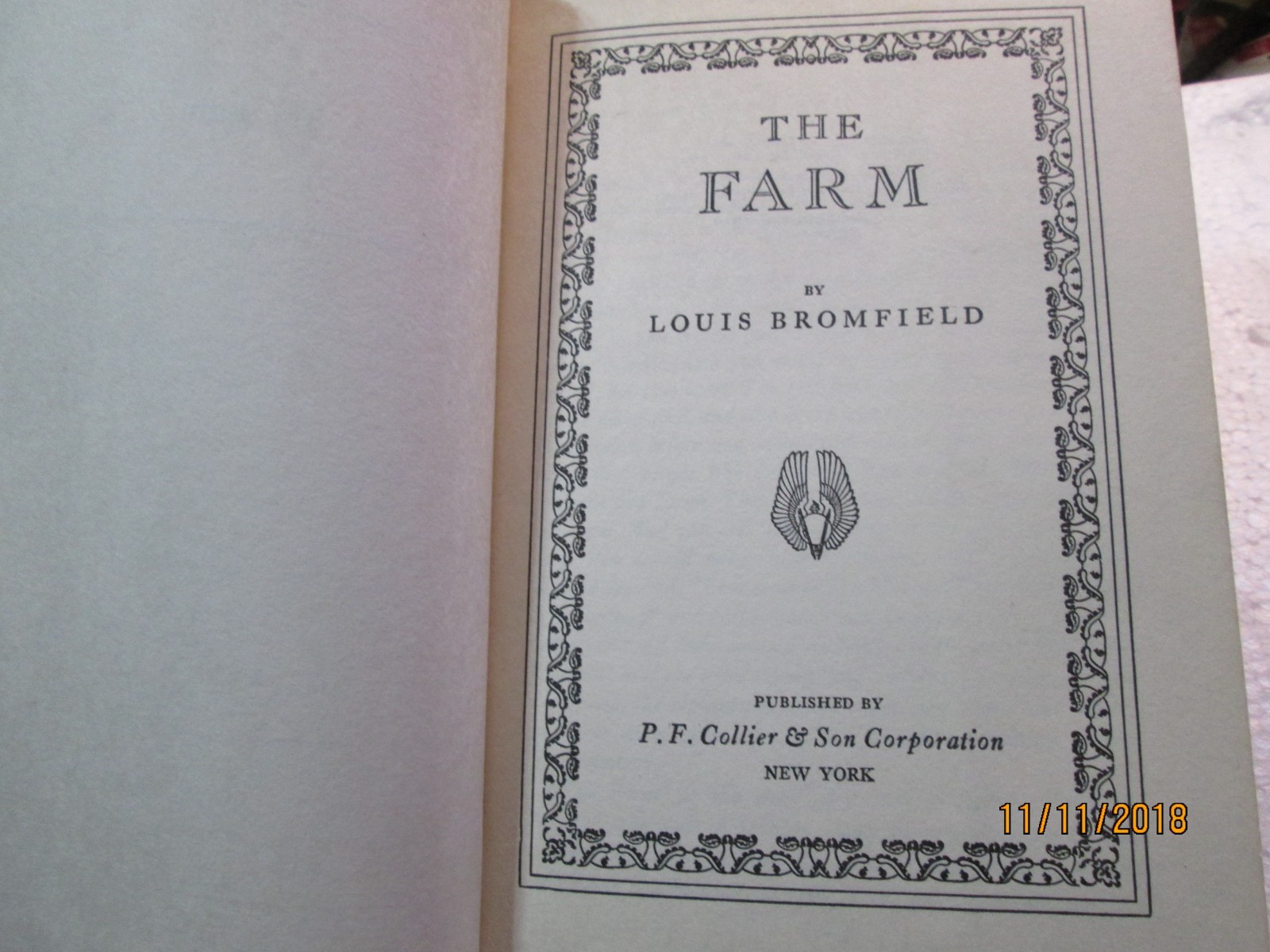 The FARM 1933 Louis BROMFIELD Collier HardCover Book 340 CLEAN PAGES