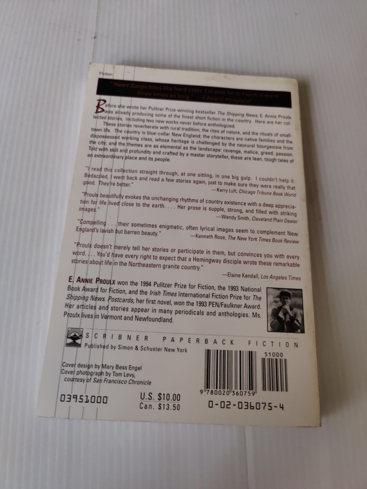 Heart Songs by E. Annie Proulx 1995 Trade Paperback (Scribner)
