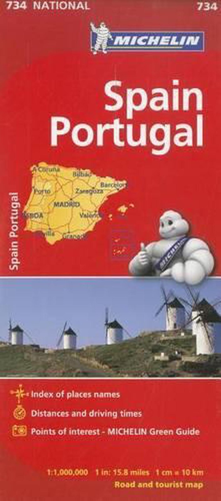 Michelin Spain & Portugal Map 734 by Michelin (English) Folded Book