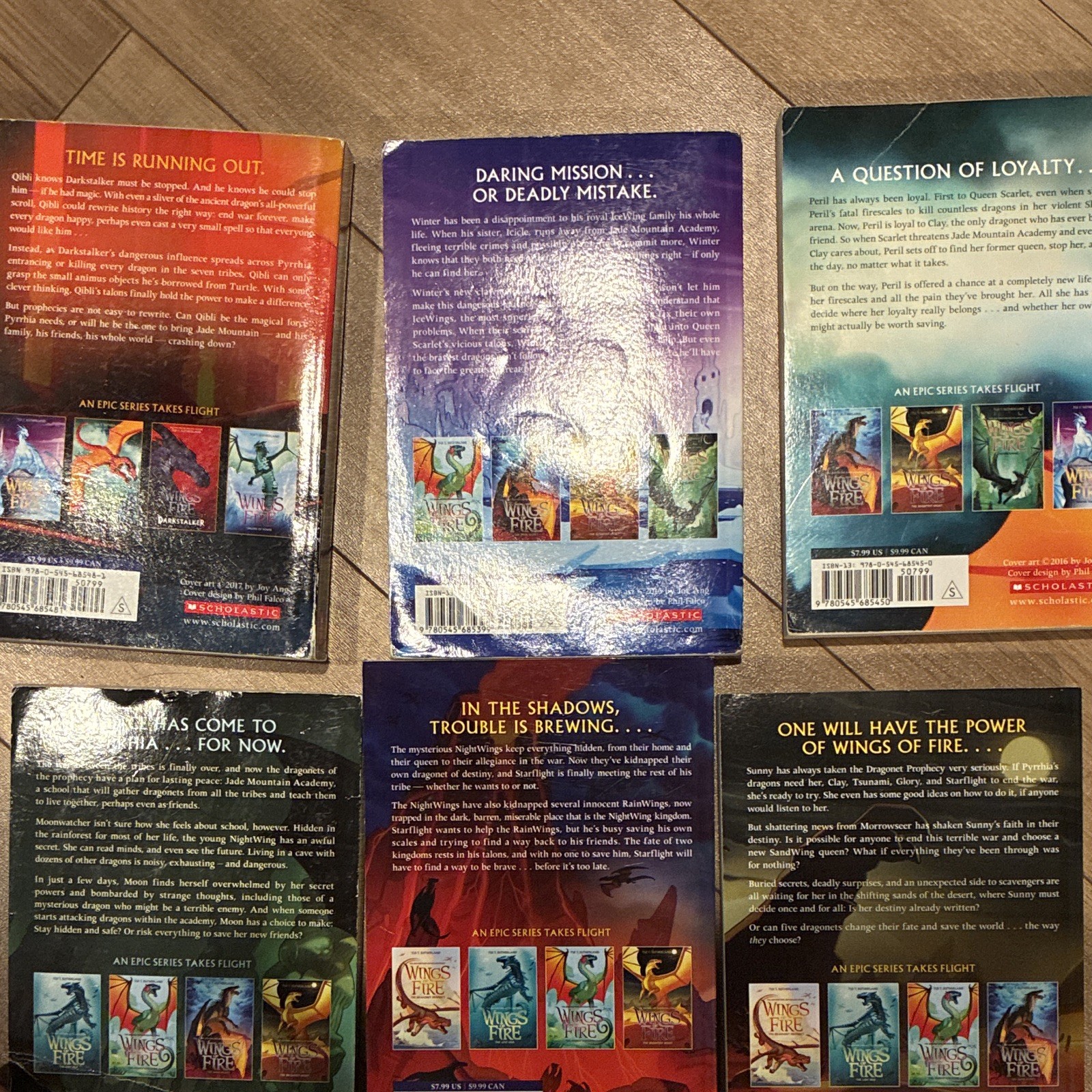 Wings Of Fire Book Series Set 1-6 By Tui T. Sutherland Scholastic Paperback Lot