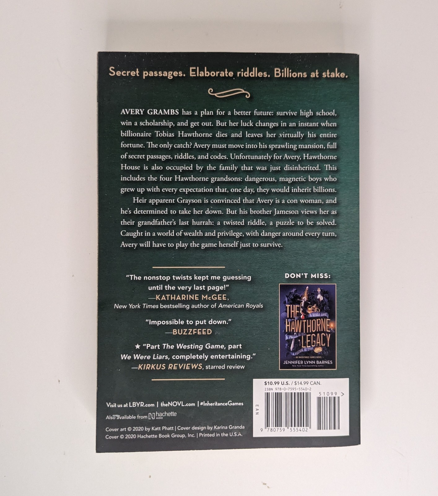 The Inheritance Games – Paperback By Barnes, Jennifer Lynn – GOOD