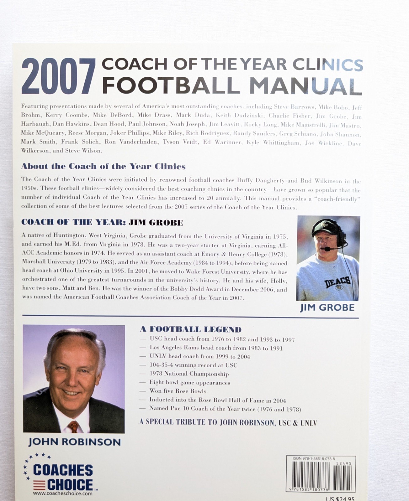 2007 Coach of the Year Clinics Football Manual Coaching Book