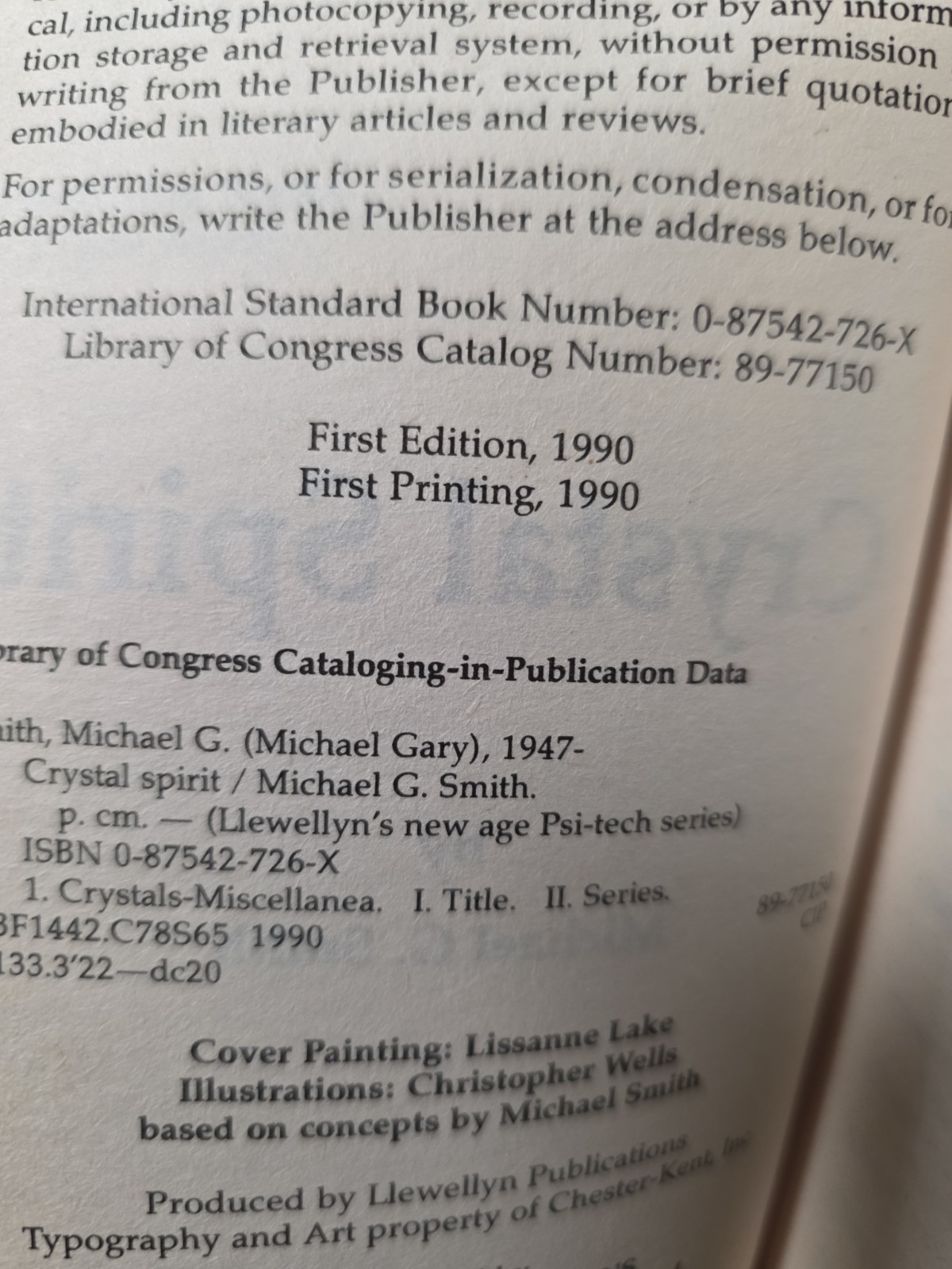 Crystal Spirit Michael G. Smith Paperback Crystals Spirituality 1990 1st Edition
