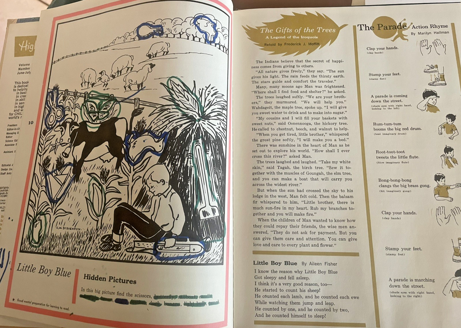 1970 Full Year of Highlights-The Monthly Book for Children-Hardcover