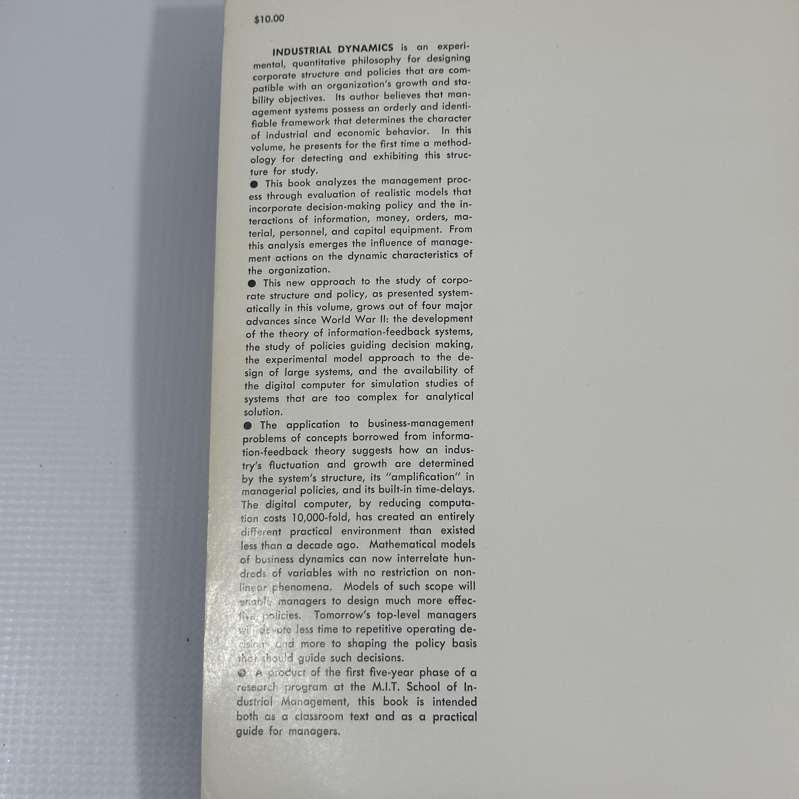 Vintage 1962 Industrial Dynamics Jay W Forrester MIT Press PB Management Systems
