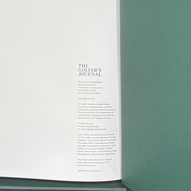The Golfer’s Journal Quiet, Please HC Coffee Table Book Tom Coyne Clamshell (CT)
