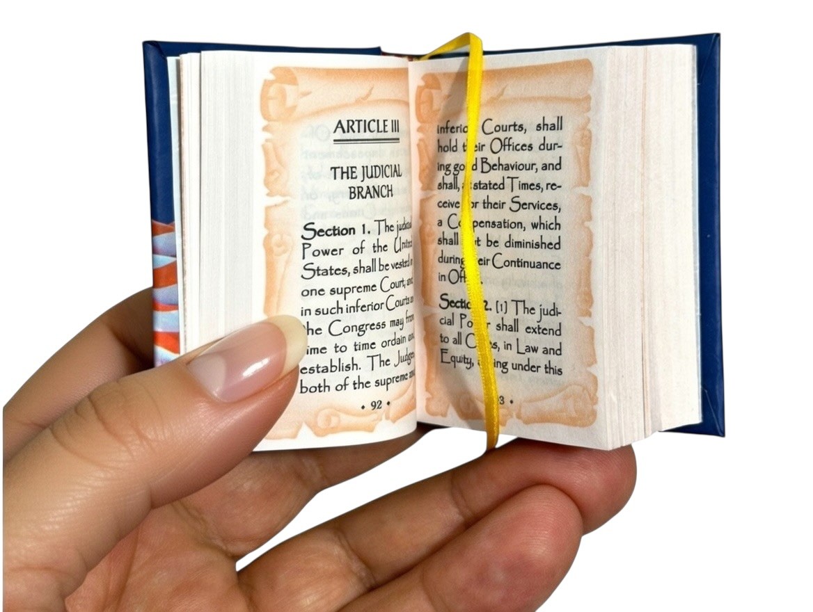 The Constitution of the United States mini book 2.50″ H in English and Spanish