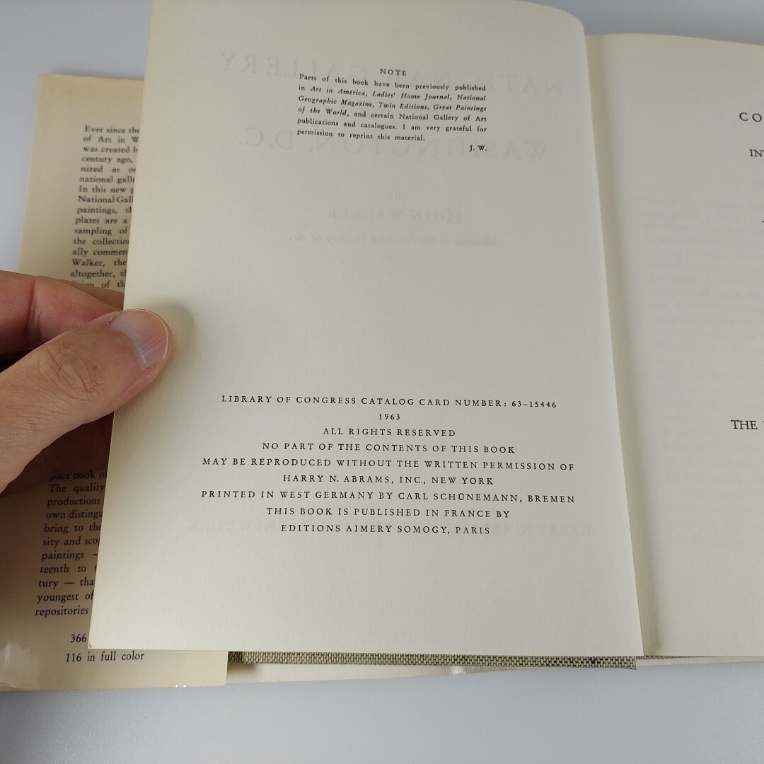 National Gallery of Art, Washington John Walker 1963 Harry N Abrams Illus HCDJ