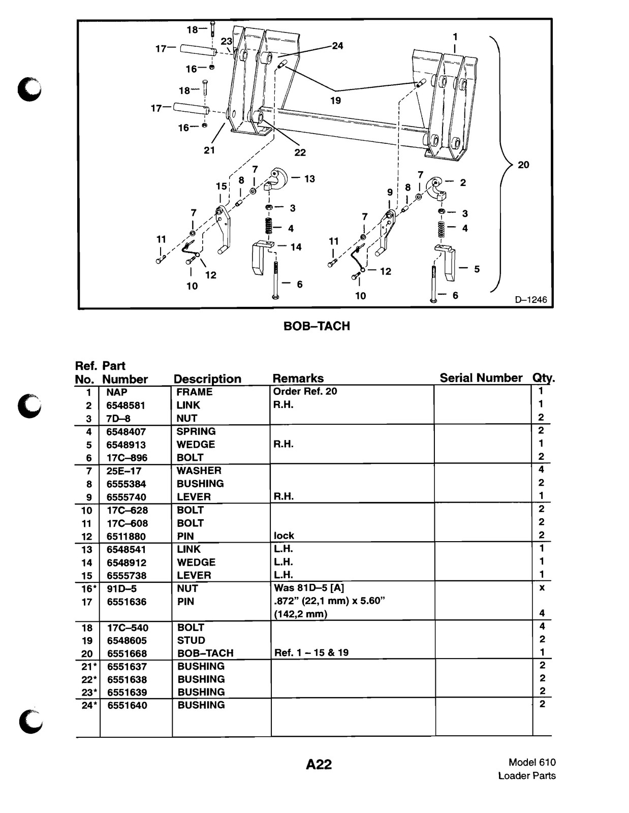 BOBCAT 610 Parts Manual 1999 – STEEL WIRE BOUND – PROTECTIVE COVERS