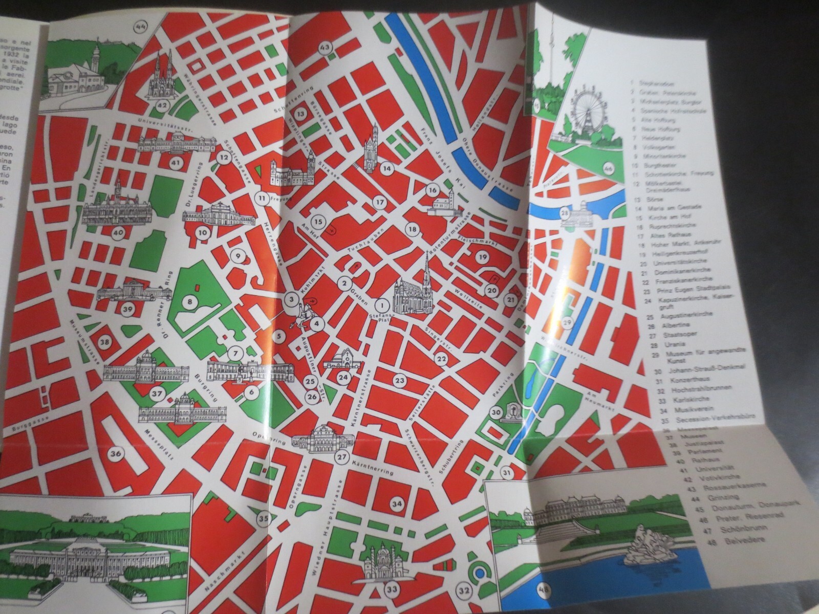 Guide of Vienna with Map Paperback Book 78 Pages 7 X 4.5 inches