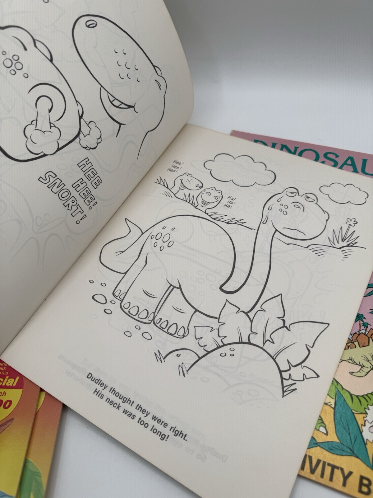 Vintage Lot of 5 DINOSAUR Coloring Books Most Unused But One Has Marks