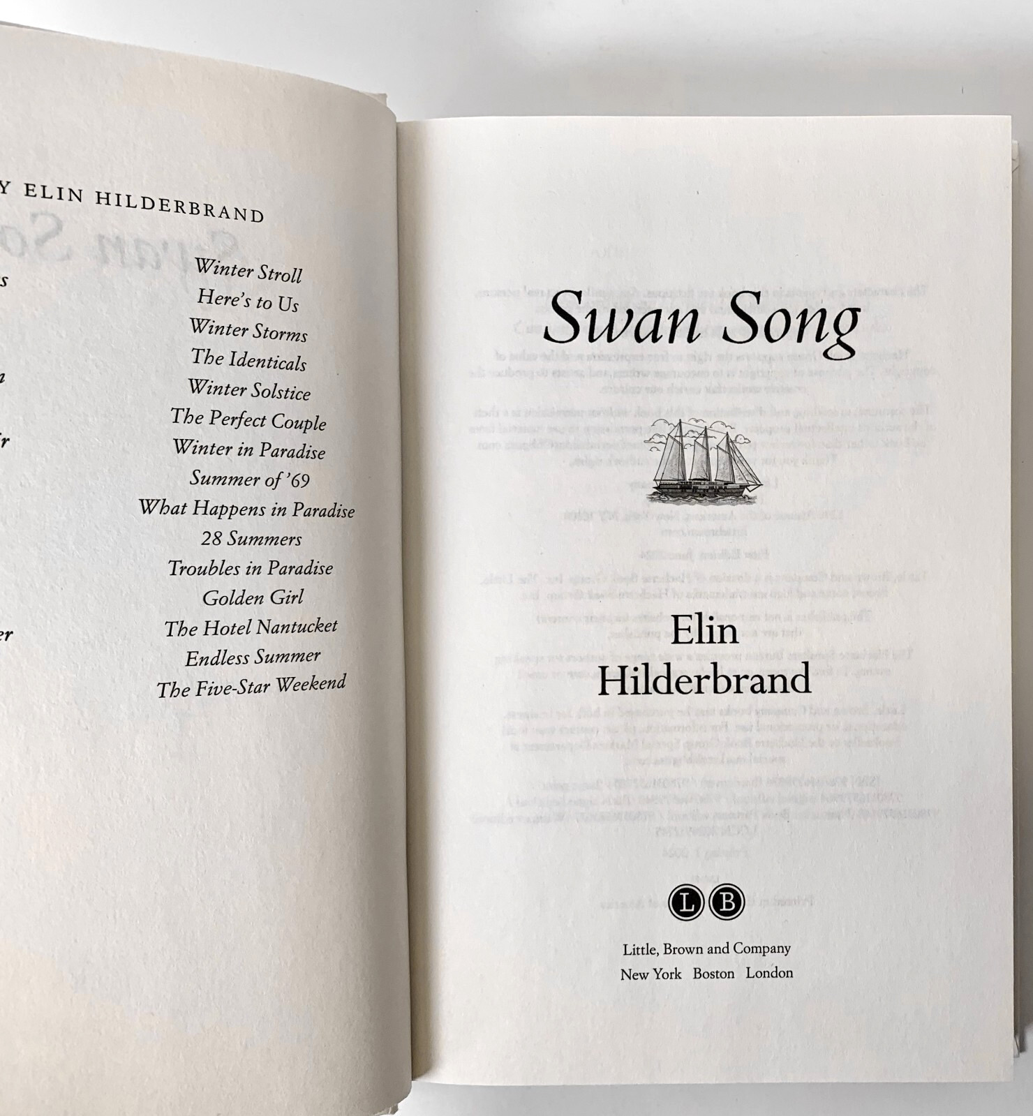 Swan Song, Elin Hilderbrand 2024 1st ed 1st print HCDJ in Mylar, Like new