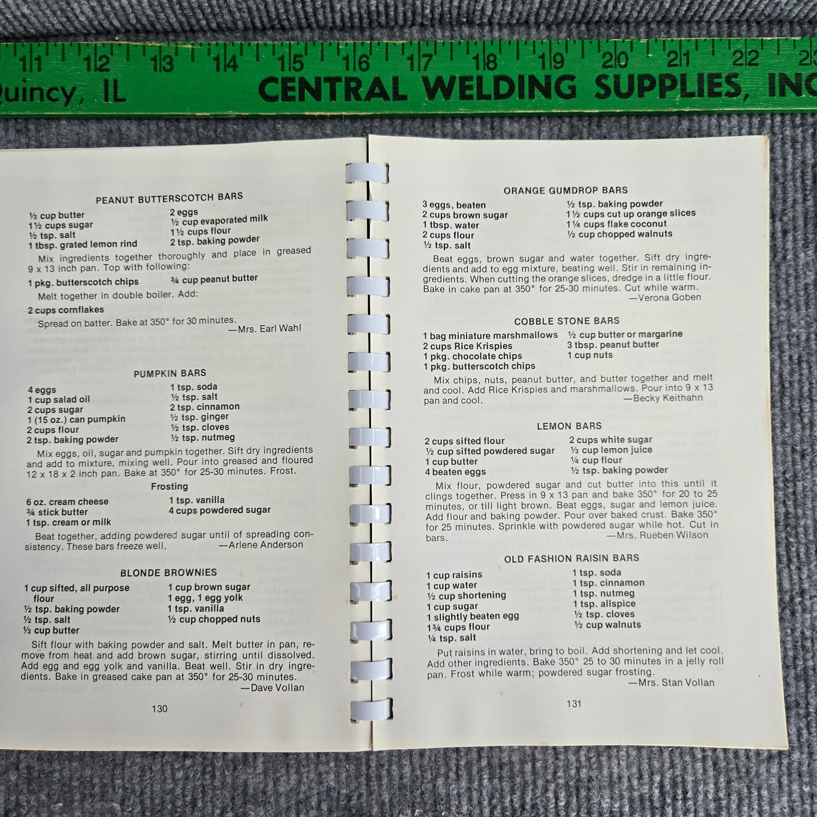 Pilgrim’s Pantry Cookbook 1876-1976 Church Cookbook Spiral Bound Benton