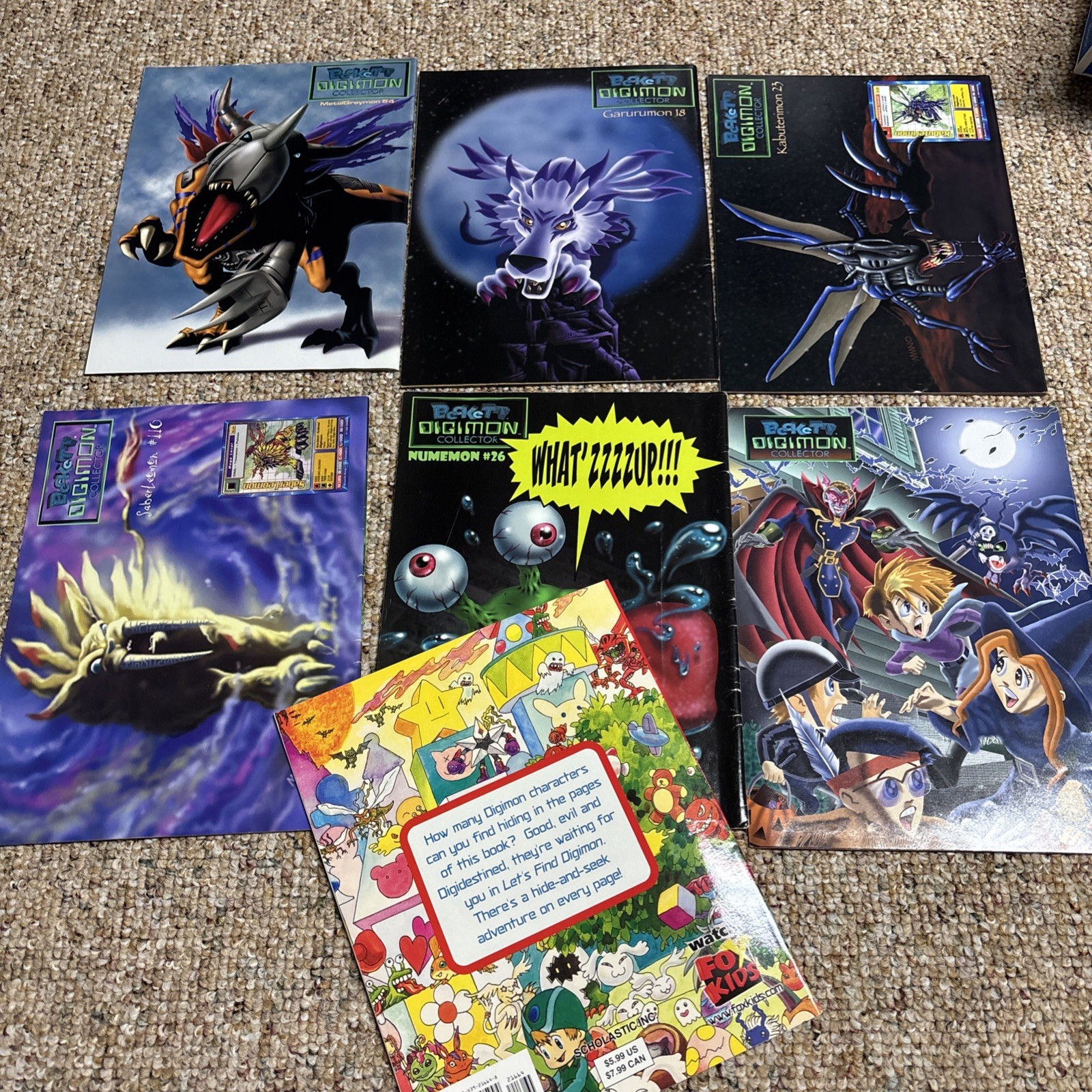 Lot of 6 Vintage 2000 #1-6 Digimon Books – conditions vary +Let’s find Digimon