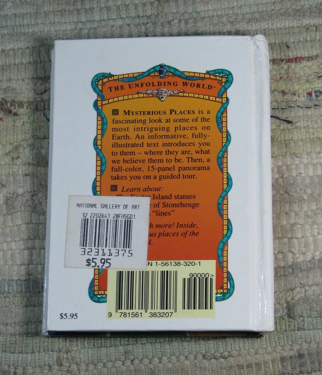 The Unfolding World MYSTERIOUS PLACES 1993 First Edition Mini Hardcover Foldout
