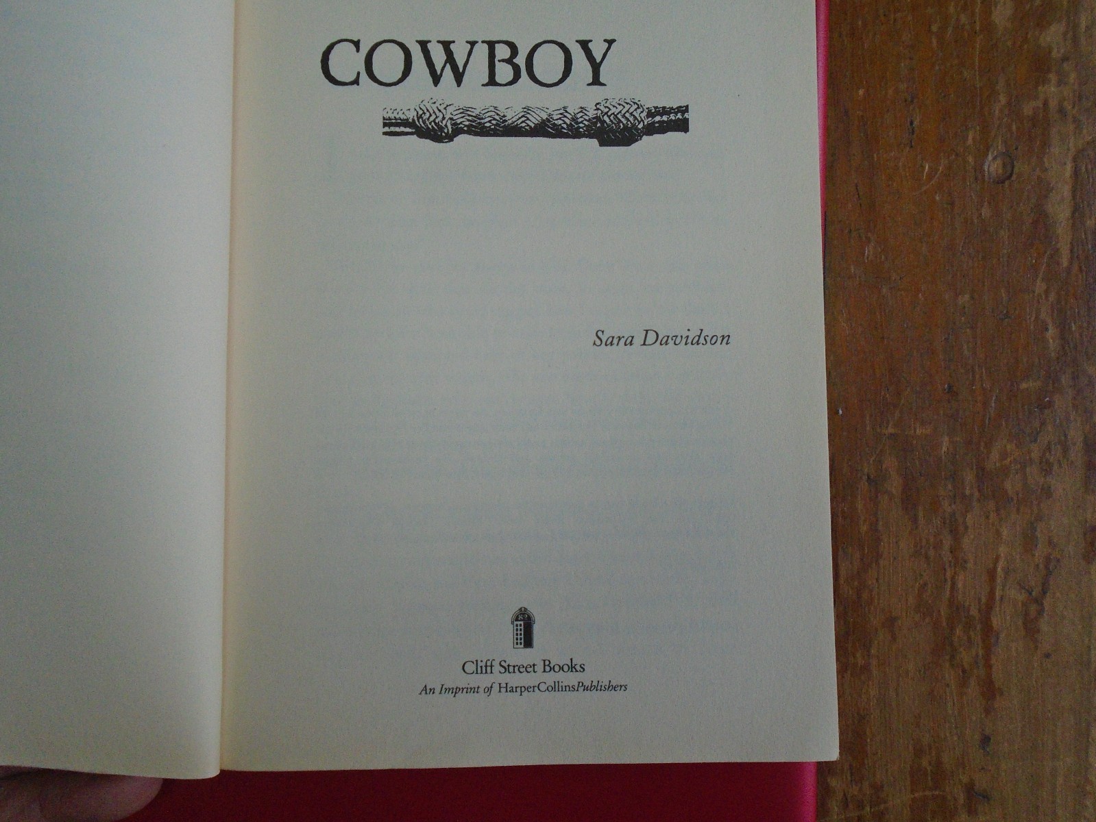 Cowboy, A Love Story by Sara Davidson, 1998 First Edition, 250 Pages