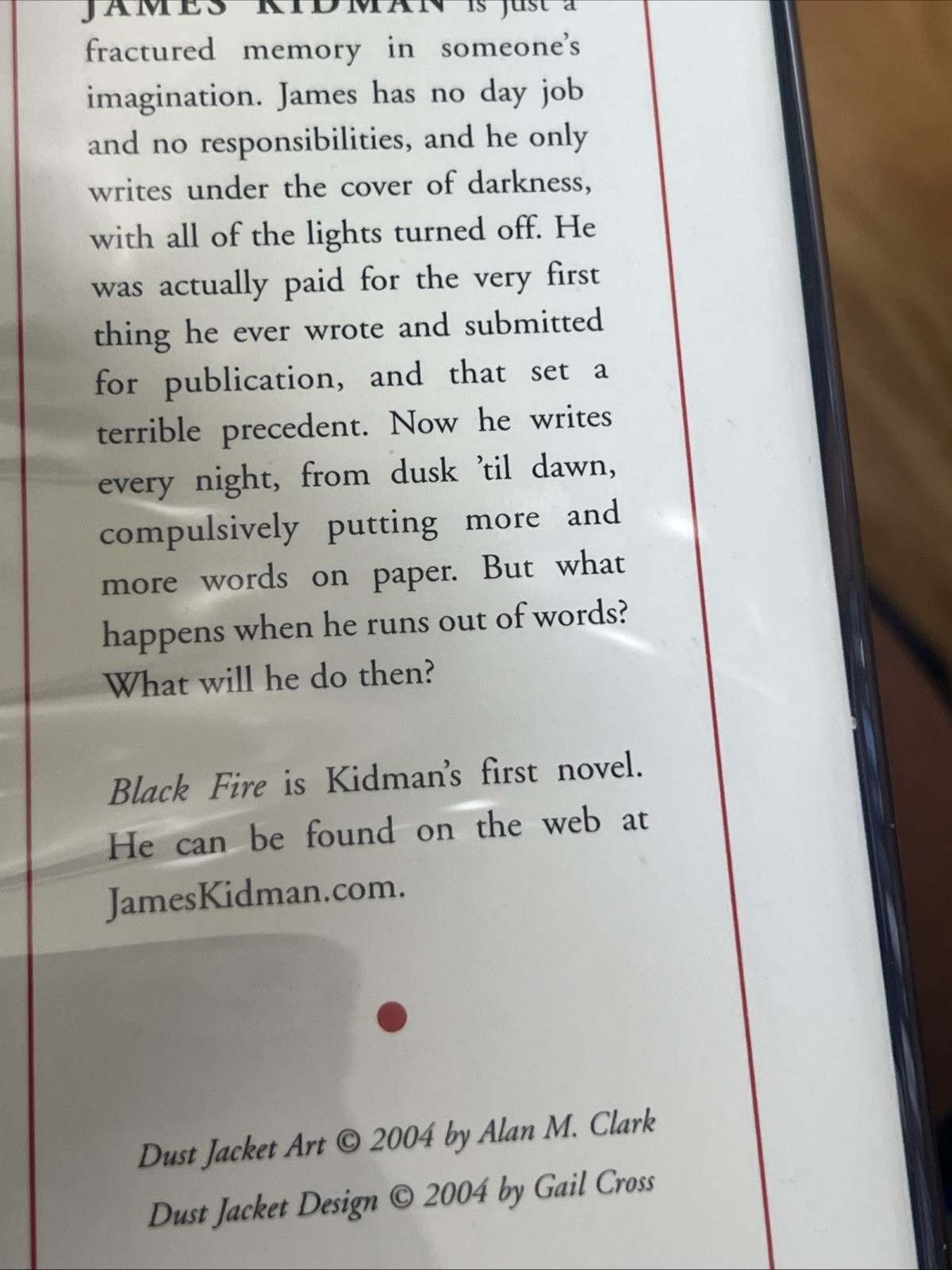 Black Fire, by James Kidman, 2004, Cemetery Dance, Limited Signed First Edition