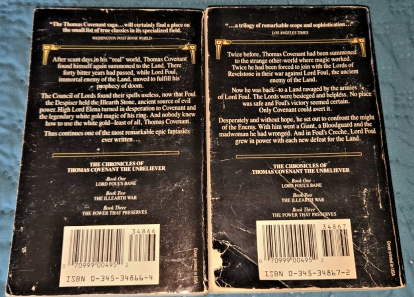 The Chronicles Of Thomas Covenant The Unbeliever Books 2+3 MM Pbks S. Donaldson