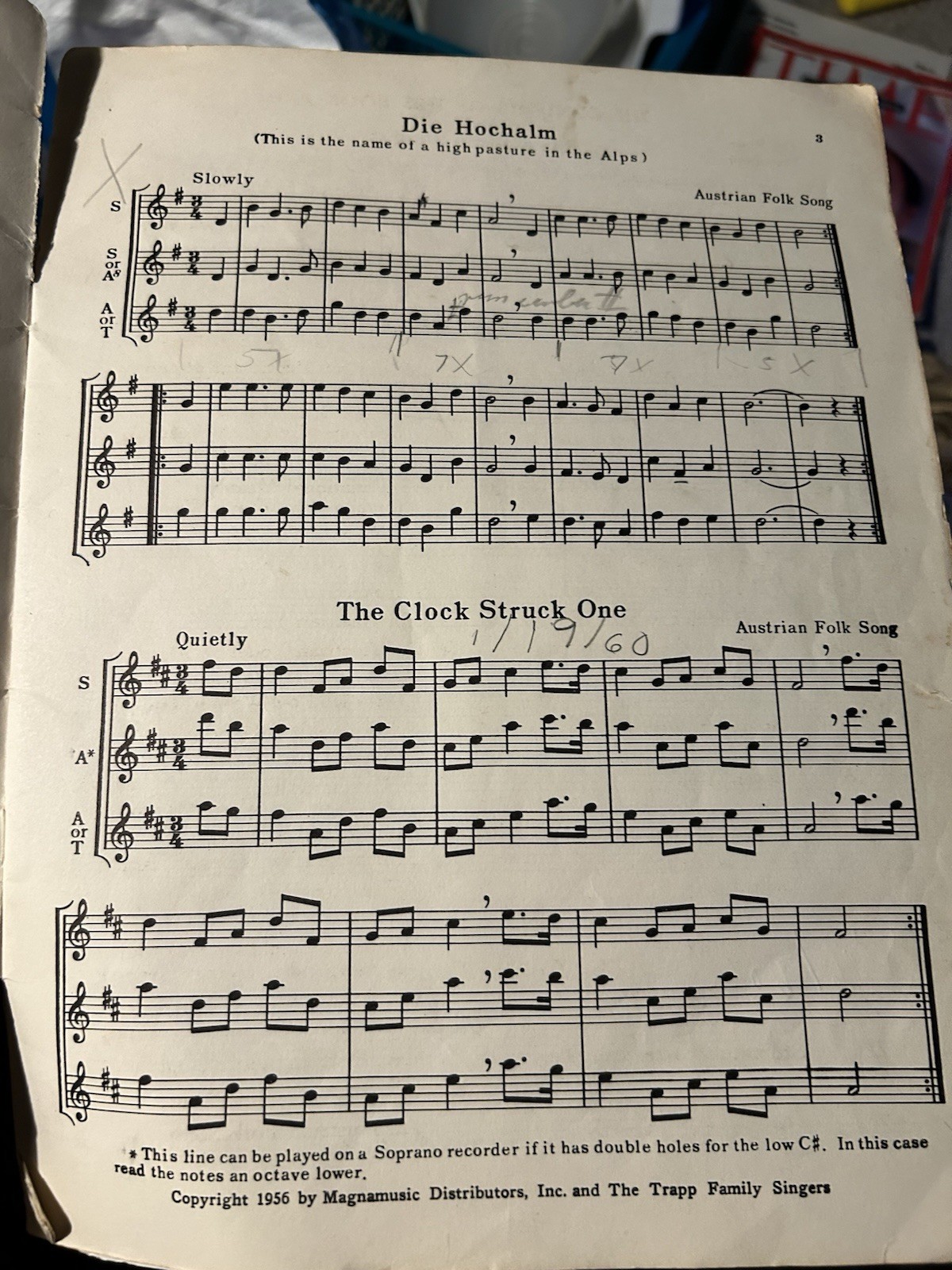 Trapp Family Recorder Trios – Trapp Family Singers Collection 1956 PB