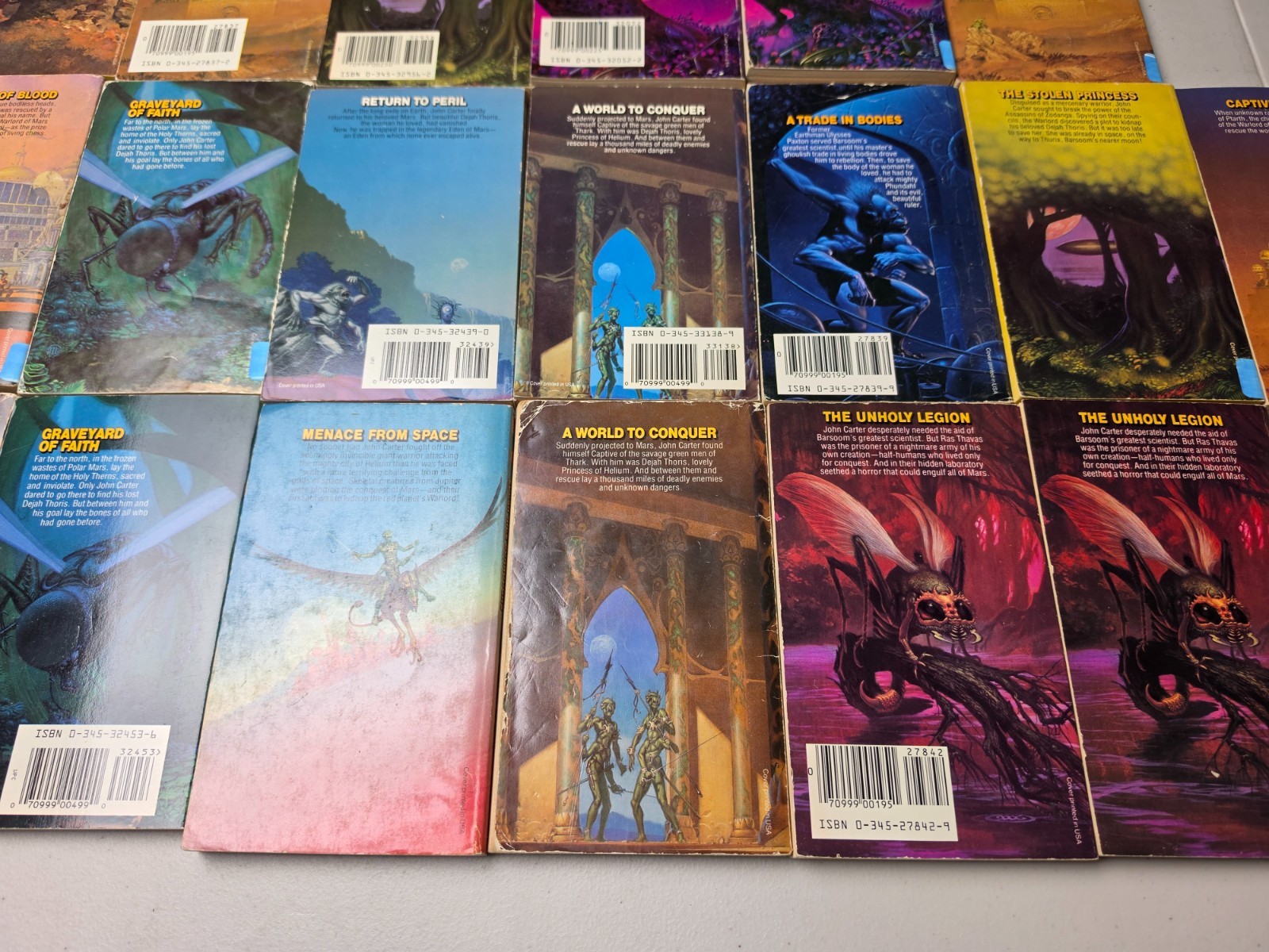 The Martian Tales of Edgar Rice Burroughs John Carter Of Mars Lot of 22 Books