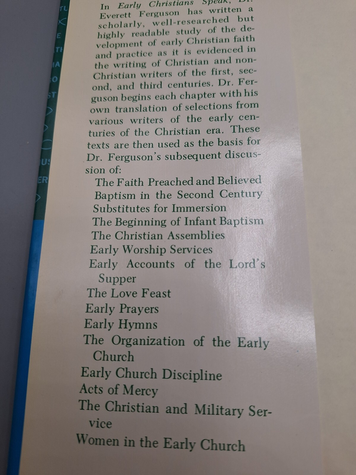 Early Christians Speak ~ Everett Ferguson ~ 1971 HCDJ ~ COFC
