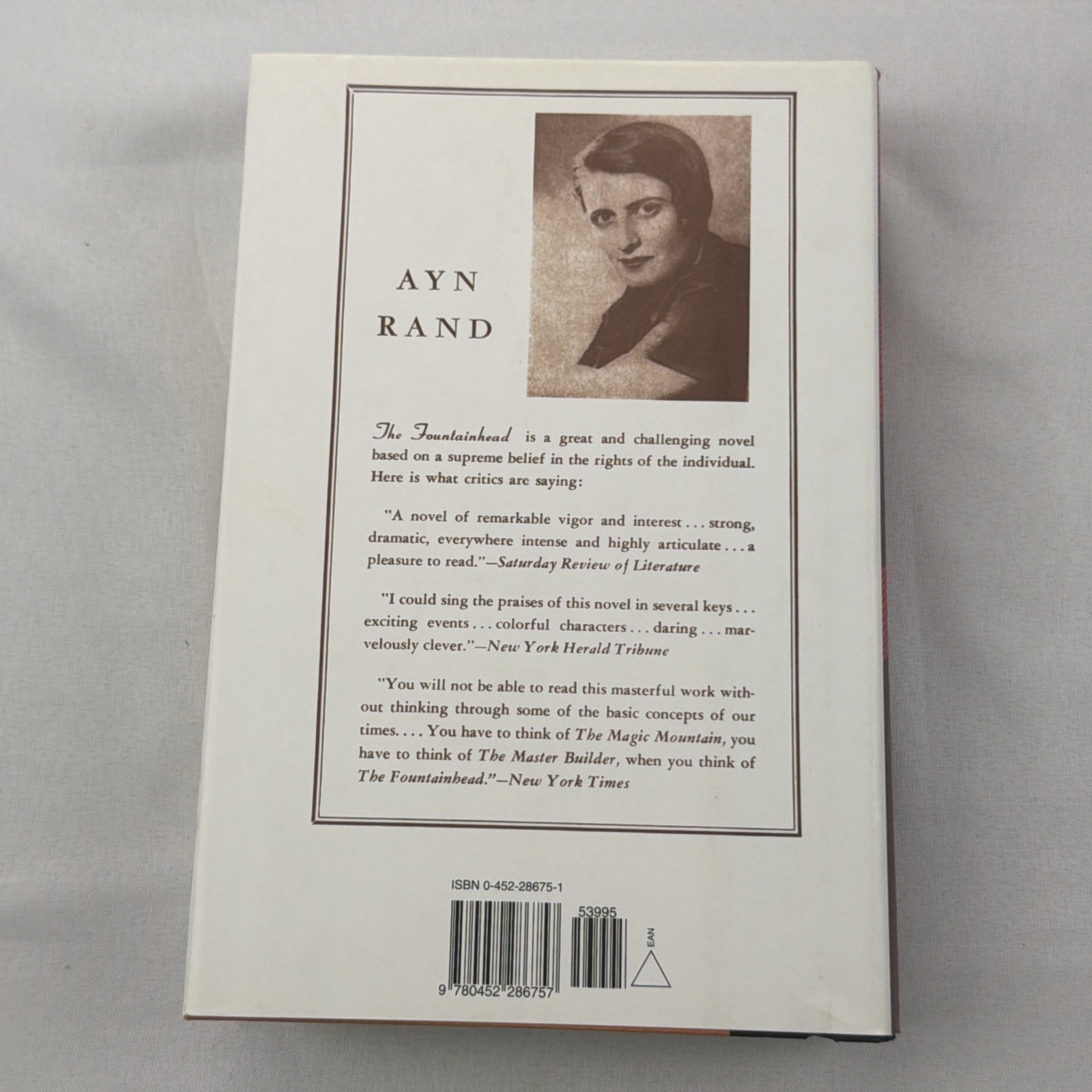 Fountainhead 2005 Centennial Edition Hardcover by Ayn Rand Plume Printing