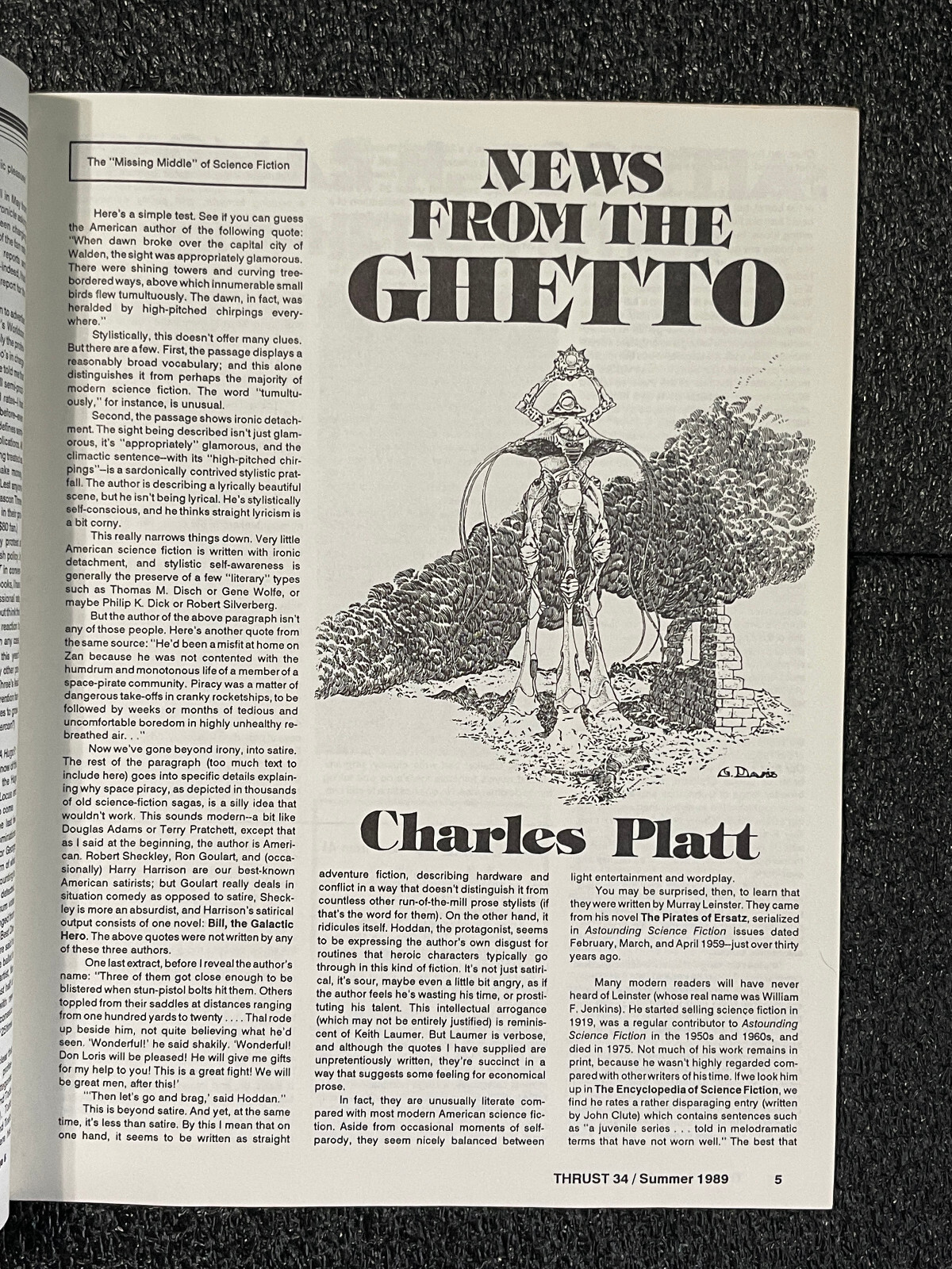 FANZINE Thrust SCIENCE FICTION FANTASY Review #34 Summer 1989 Platt illustrated