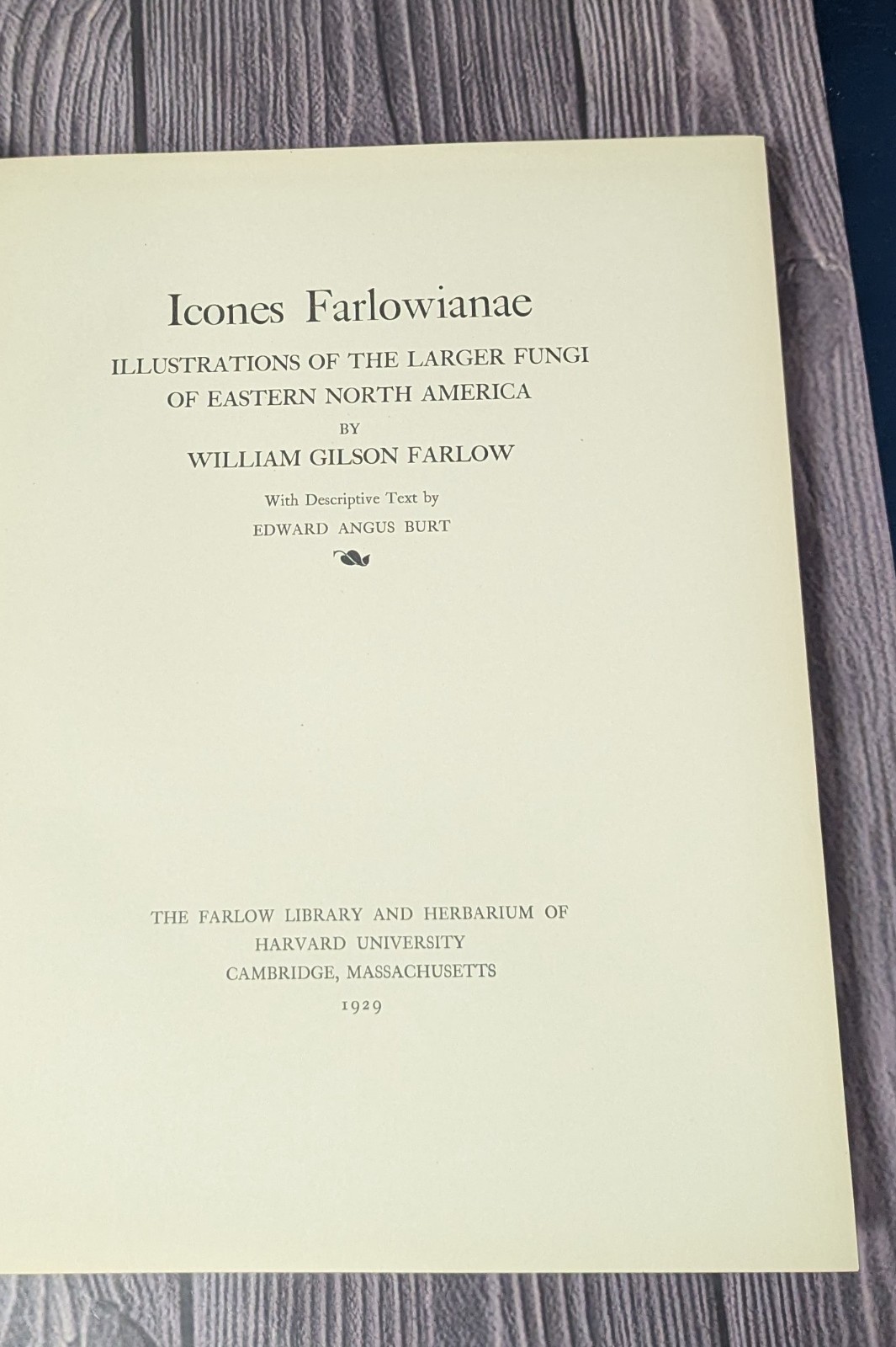 Icones Farlowianae – 1929 Farlow Fungi Mushrooms 103 Color Plates – Large Folio
