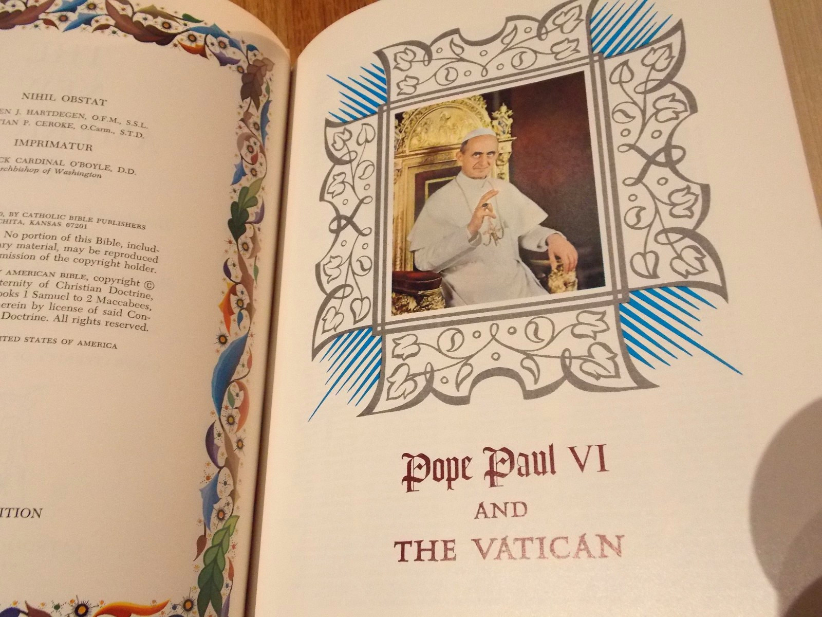 HOLY BIBLE Fireside Family Edition CATHOLIC~1971/72~New American~NAB~GREAT SHAPE