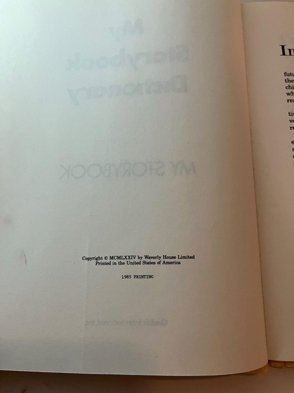 My Storybook Dictionary 349 Pages Hardcover Vinta