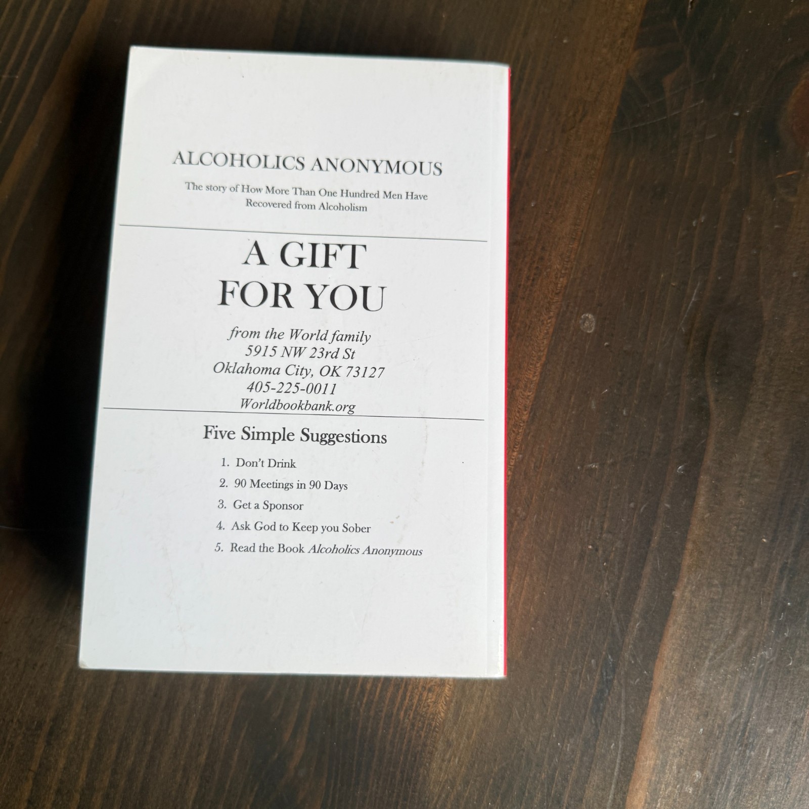 Alcohólics Anonymous 1st Edition Reproduction AA Book 1st printing