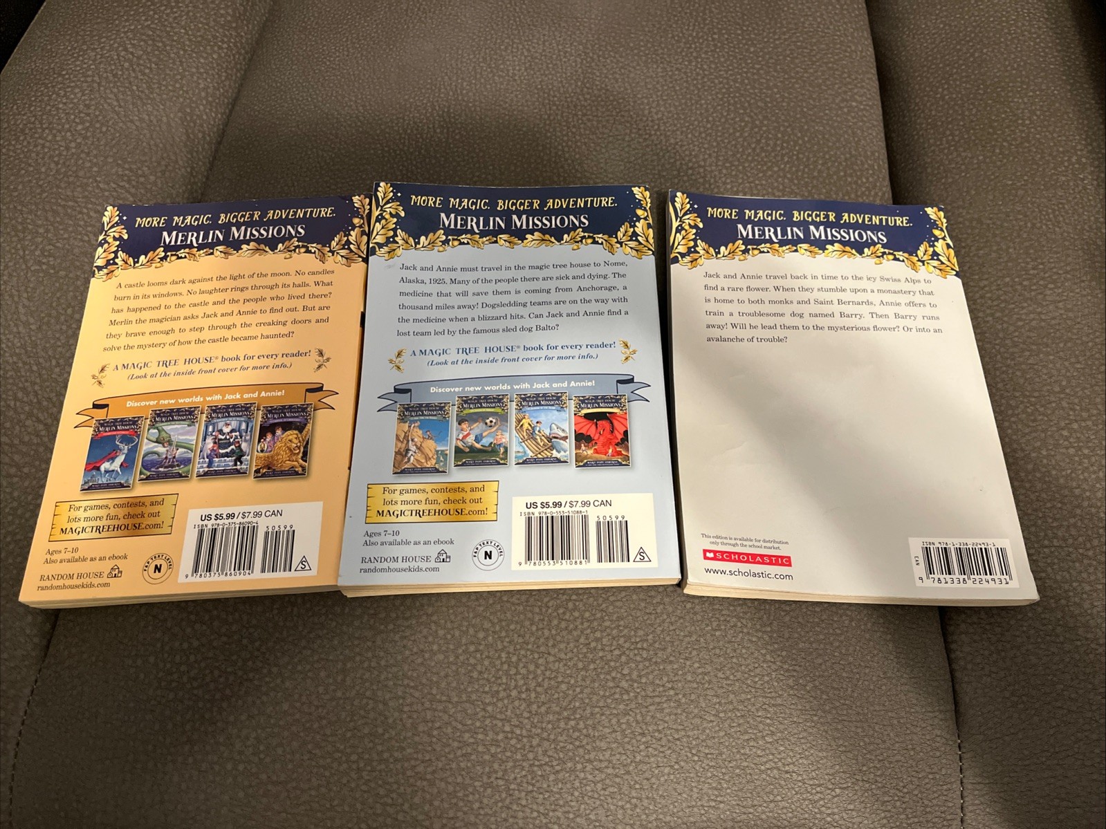 Lot of 3 Magic Tree House Merlin Missions #2 #18 #26 Book Scholastic Books