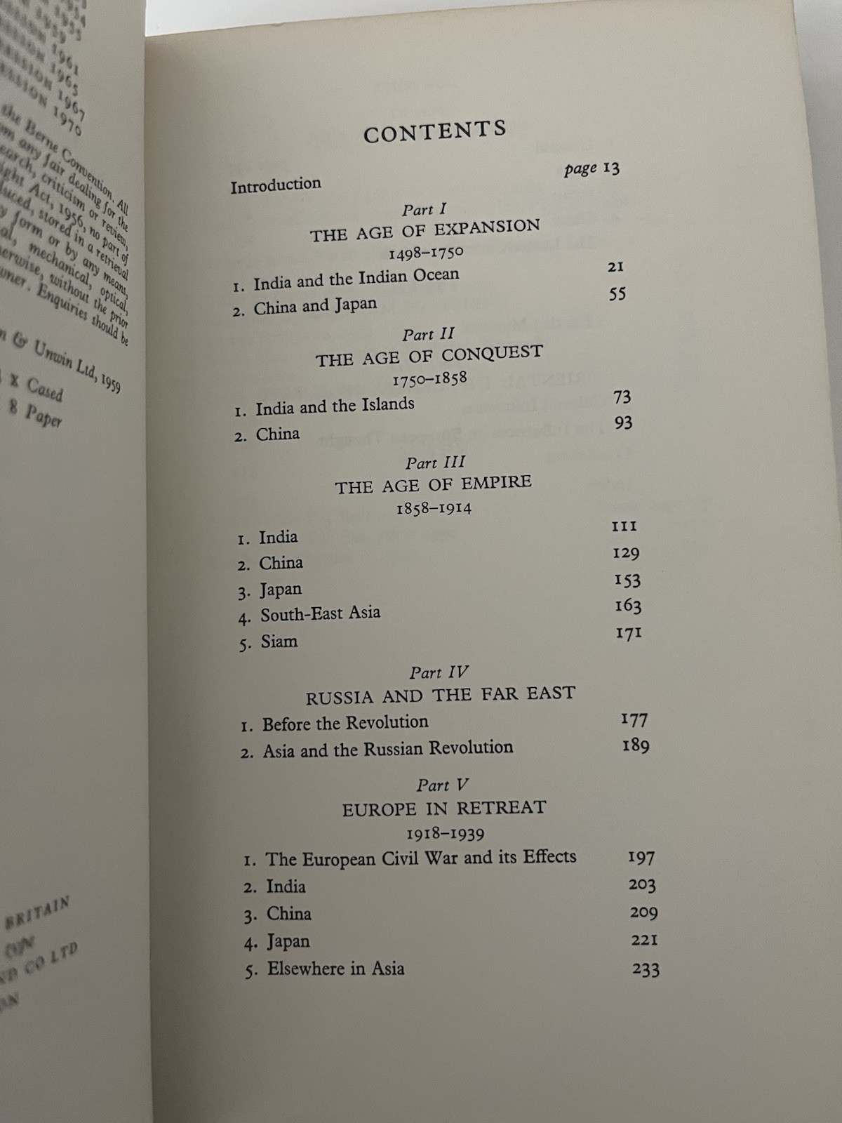 Rare Vintage Academic Text – Asia and Western Dominance By K. M. Panikkar 1970