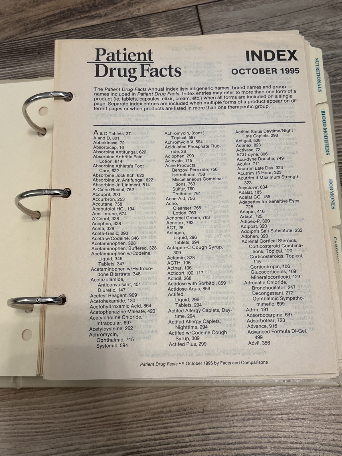 Professionals Guide To Patient Drug Facts And Comparisons 1995 Wolters Kluwer Co