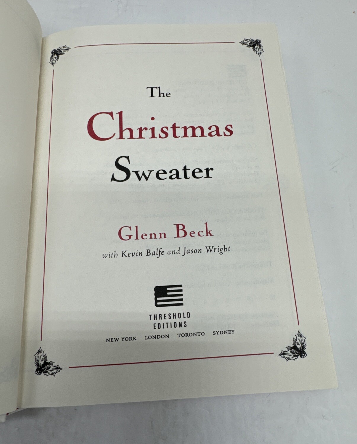 The Christmas Sweater Glenn Beck 2008 HB